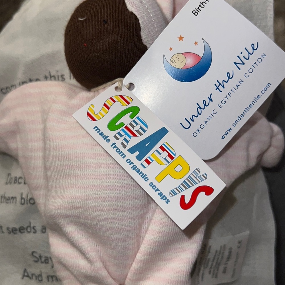 Under the Nile Scrappy Buddy Blue Star Baby Lovey Security Blanket Doll Toy 7"